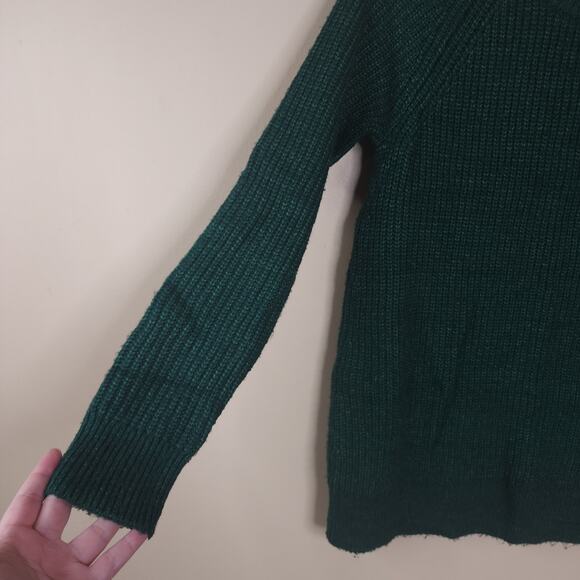 Market and Spruce Green Open Knit Crewneck Sweater Size S - Picture 5 of 10